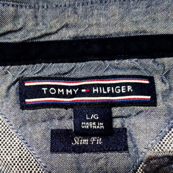 Tommy Hilfiger Light Blue Gray Buttoned Polo Shirt Short Sleeves New - Picture 10 of 12